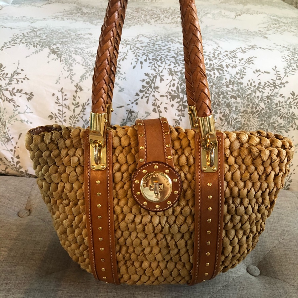 Michael Kors Santorini wicker/straw tote